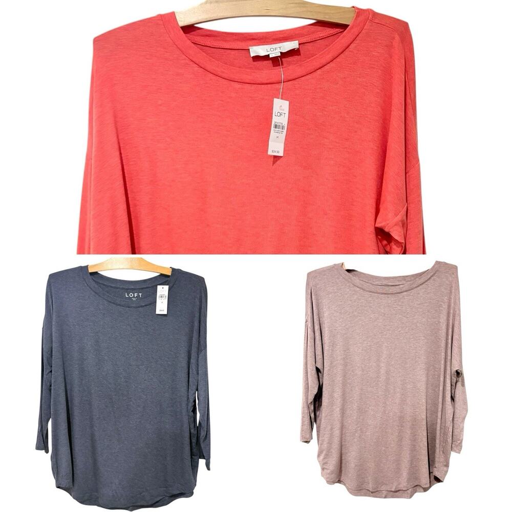 Ann Taylor LOFT | T Shirt 3/4 Sleeves Pullover Casual Lot of 3- Size Medium